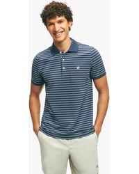 Brooks Brothers - Navy And White Striped Golden Fleece Cotton Polo - Lyst