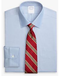 Brooks Brothers - Camicia Azzurra Con Vestibilità Tradizionale Non-iron In Cotone Supima Elasticizzato Con Collo Ainsley - Lyst