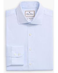 Brooks Brothers - Camicia Azzurra Regular Fit X Thomas Mason In Cotone Con Collo Semi Francese - Lyst