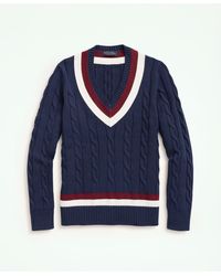 Brooks Brothers - Vintage-inspired Tennis V-neck Sweater In Supima Cotton - Lyst