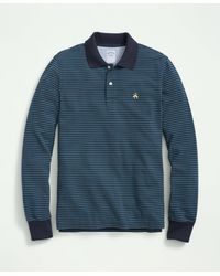 Brooks Brothers - Golden Fleece Stretch Supima Cotton Pique Long-sleeve Feeder Striped Polo Shirt - Lyst