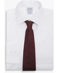 Brooks Brothers - Weißes Slim-fit Non-iron Hemd Aus Baumwollstretch Mit Ainsley-kragen - Lyst