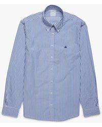 Brooks Brothers Camisa de sport corte slim Milano de paño y cuello button down - Azul