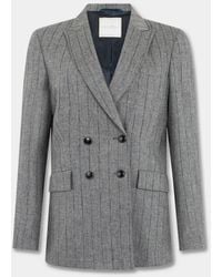 Brooks Brothers - Double Breasted Pinstripe Wool Blazer - Lyst