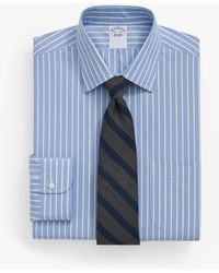 Brooks Brothers - Camisa De Vestir Azul Claro De Corte Regular Non-iron En Tejido De Espiga Elástico Con Cuello Ainsley - Lyst