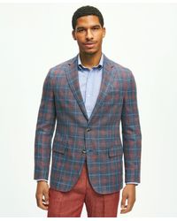 Brooks Brothers - Classic Fit 1818 Plaid Hopsack Sport Coat In Linen-wool Blend - Lyst