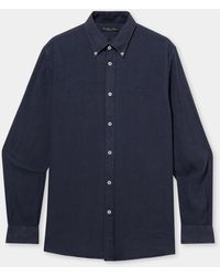 Brooks Brothers - Slim Fit Linen Shirt With Button Down Collar - Lyst