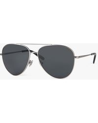 Brooks Brothers - Grey Aviator Style Sunglasses - Lyst