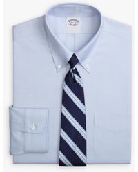 Brooks Brothers - Light Blue Traditional Fit Stretch Supima Cotton Non-iron Dress Shirt With Button-down Collar - Lyst