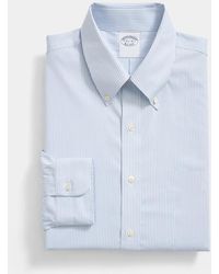 Brooks Brothers - Slim Fit Non-Iron Striped Oxford Pinpoint Shirt With Button Down Collar - Lyst