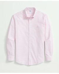 Brooks Brothers - Stretch Cotton Non-iron Oxford Polo Button Down Collar, Windowpane Shirt - Lyst