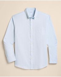 Brooks Brothers - Stretch Supima Cotton Non-Iron Twill Polo Button Down Collar, Glen Plaid Sport Shirt - Lyst