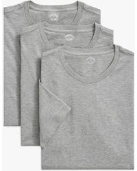 Brooks Brothers - T-shirt Grigie Screziate In Cotone Supima Girocollo (confezione Da 3) - Lyst