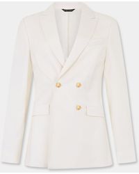 Brooks Brothers - Double Breasted Wool Blend Blazer With Buttons - Lyst
