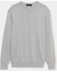 Brooks Brothers - Striped Cotton-Silk-Linen Crewneck - Lyst