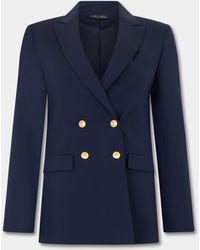Brooks Brothers - Double Breasted Wool Blend Blazer With Buttons - Lyst