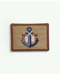 Brooks Brothers - Smathers & Branson Cotton Needlepoint Anchor Card Case - Lyst