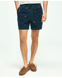 Brooks Brothers - Stretch Cotton Logo Embroidered Drawstring Friday Corduroy Shorts Pants - Lyst