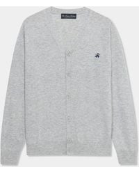 Brooks Brothers - Lambswool Cardigan With Logo - Lyst