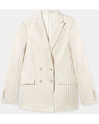 Brooks Brothers - Pinstripe Leinenmischung Doppelseitiger Blazer - Lyst