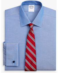 Brooks Brothers - Blue Slim Fit Non-iron Stretch Supima Cotton Pinpoint Oxford Cloth Dress Shirt With Ainsley Collar - Lyst