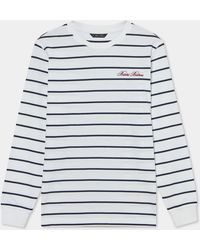 Brooks Brothers - Striped Cotton T-Shirt With Logo - Lyst