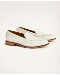 Brooks Brothers Leather Penny Loafers - White
