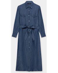 Brooks Brothers - Maxi Linen Denim Shirt Dress - Lyst