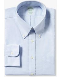 Brooks Brothers - Light Blue Slim-fit Non-iron Stretch Cotton Shirt With Button-down Collar - Lyst