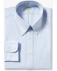 Brooks Brothers - Chemise Bleu Clair Coupe Slim Non-iron En Coton Stretch À Col Button-down - Lyst