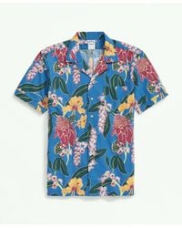Brooks Brothers - Cotton Short Sleeve Camp Collar Shirt In Voyager Tropical Print - Lyst