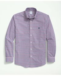 Brooks Brothers - Big & Tall Stretch Cotton Non-iron Oxford Polo Button-down Collar Gingham Shirt - Lyst