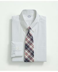 Brooks Brothers - Stretch Supima Cotton Non-iron Poplin Button Down Collar, Ground Stripe Dress Shirt - Lyst