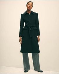 Brooks Brothers - Brushed Wool Twill Wrap Coat - Lyst