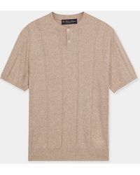 Brooks Brothers - Flat Rib Cotton-Linen Henley T-Shirt - Lyst