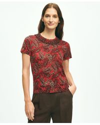 Brooks Brothers - Paisley Beaded Shell In Supima Cotton Sweater - Lyst