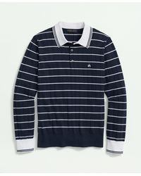 Brooks Brothers - Vintage-inspired Long-sleeve Tennis Polo In Supima Cotton - Lyst