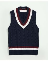 Brooks Brothers - Vintage-inspired Tennis V-neck Vest In Supima Cotton - Lyst