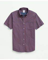 Brooks Brothers - Cotton Poplin Button-down Collar, Rope Print Short-sleeve Sport Shirt - Lyst