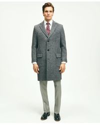 Brooks Brothers - Wool Blend Double-faced Glen Plaid Overcoat - Lyst