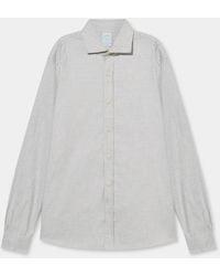 Brooks Brothers - Camisa Slim Fit En Franela De Algodón Melange Con Cuello Spread - Lyst