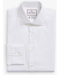 Brooks Brothers - Camicia Bianca Regular Fit X Thomas Mason In Cotone Con Collo Semi Francese - Lyst