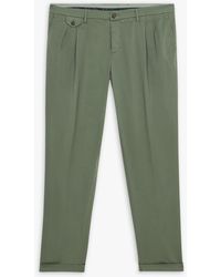 Brooks Brothers - Pantalón Chino Verde Militar De Corte Regular En Algodón Con Doble Pinza - Lyst