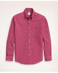 Brooks Brothers - Milano Slim-fit Sport Shirt, Non-iron Oxford Button-down Collar Ground Check - Lyst
