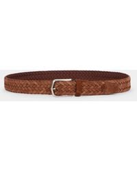 Brooks Brothers - Woven Suede Leather Belt - Lyst
