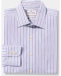 Brooks Brothers - Thomas Mason Striped Regular Fit Cotton Shirt With Ainsley Collar - Lyst