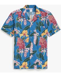 Brooks Brothers - Camisa Informal Para Hombre Azul En Popelina De Algodón Con Estampado Floral - Lyst