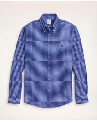 Brooks Brothers - Milano Slim-fit Sport Shirt, Non-iron Oxford Button-down Collar Ground Check - Lyst
