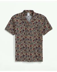 Brooks Brothers - Cotton Short Sleeve Camp Collar Shirt In Batik-inspired Floral Print - Lyst