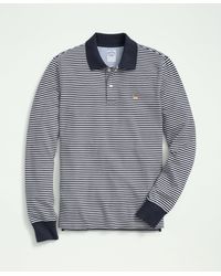 Brooks Brothers - Golden Fleece Stretch Supima Cotton Pique Long-sleeve Feeder Striped Polo Shirt - Lyst